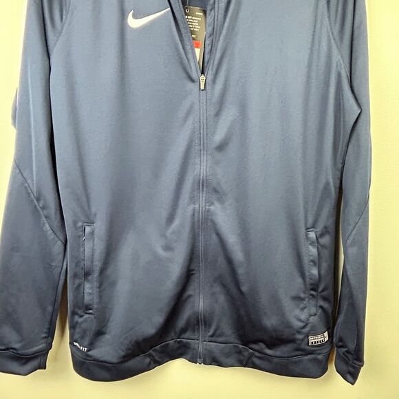 NWT Nike Dri-Fit Navy Blue Zip Up Jacket Lightwght Athletic Performance Womens L - Picture 3 of 16